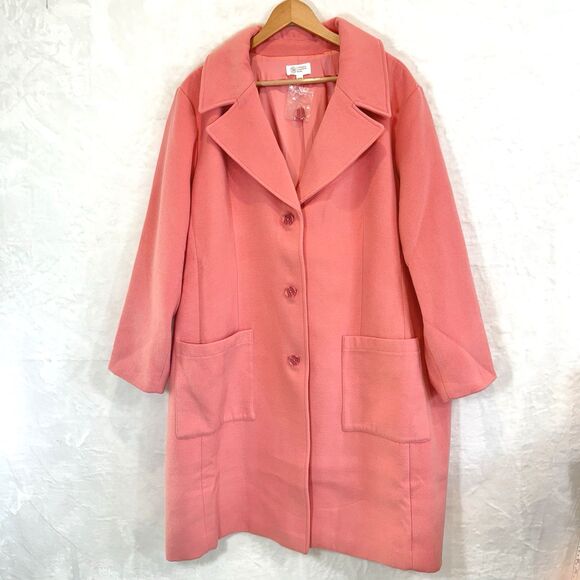 Candace Cameron Bure Coat Classic Mid Length Retro Blossom Peach 3XP - Picture 1 of 7